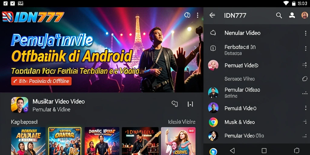 Antarmuka <strong>IDN777</strong> yang sederhana dan mudah dinavigasi saat memutar video.