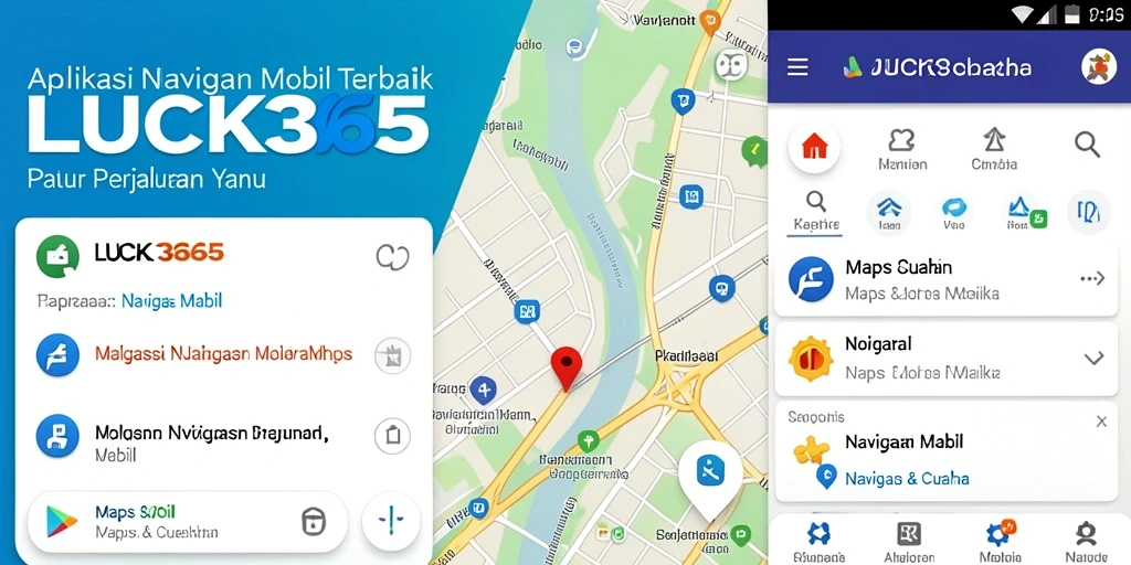 Antarmuka <strong>LUCK365</strong> yang menampilkan peta dan navigasi mobil yang jelas.