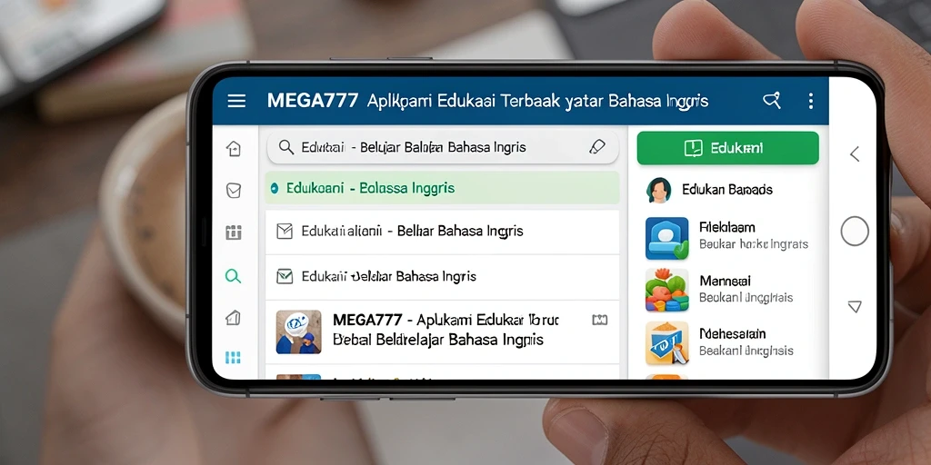 Antarmuka MEGA777 yang menarik dan intuitif untuk belajar Bahasa Inggris.